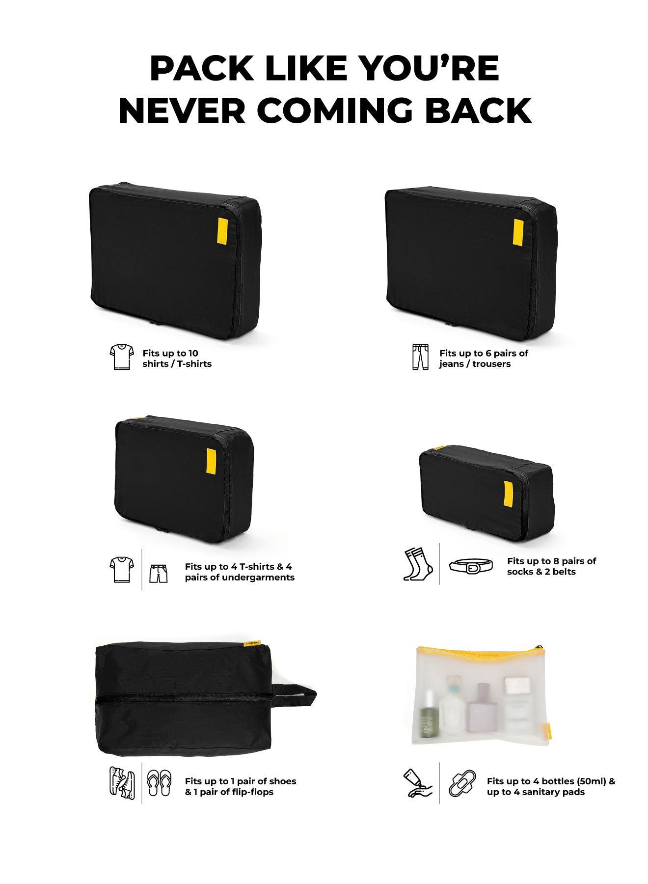 Color_Money Moves | The Packing Cubes (Set of 6)