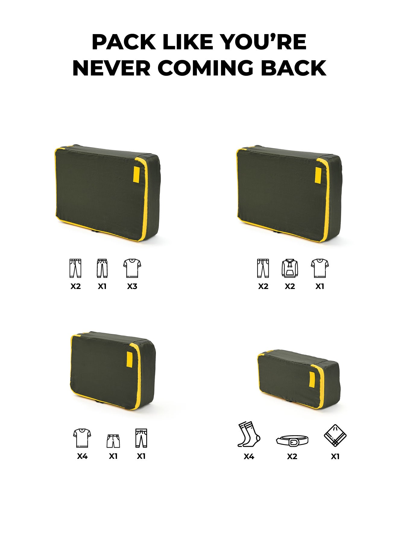 Color_Homegrown Sunray | The Packing Cubes (Set of 4)