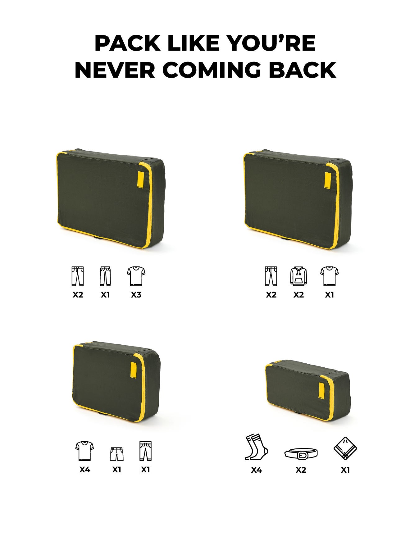 Color_Homegrown Sunray | The Packing Cubes (Set of 4)