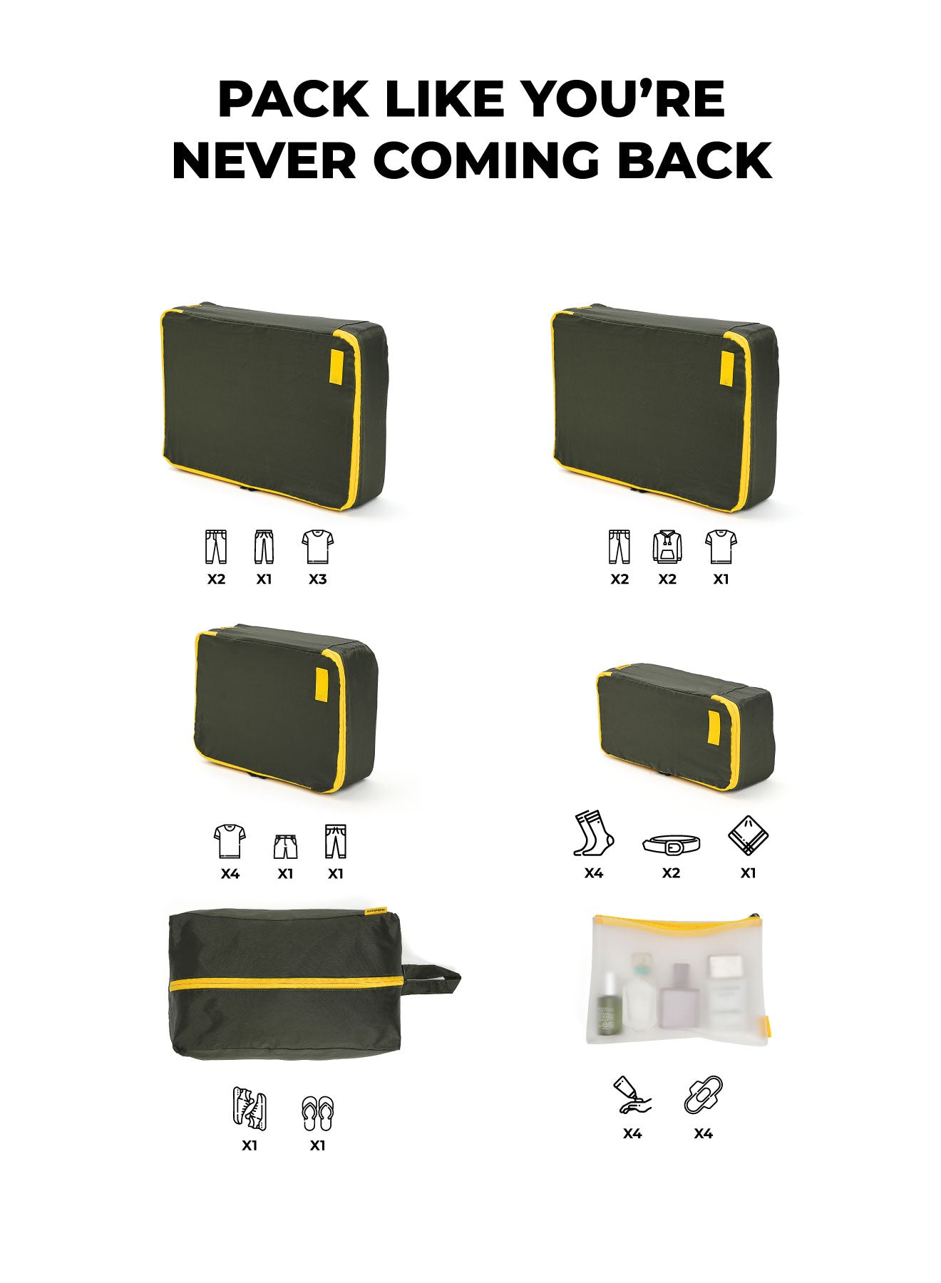 Color_Homegrown Sunray | The Packing Cubes (Set of 6)