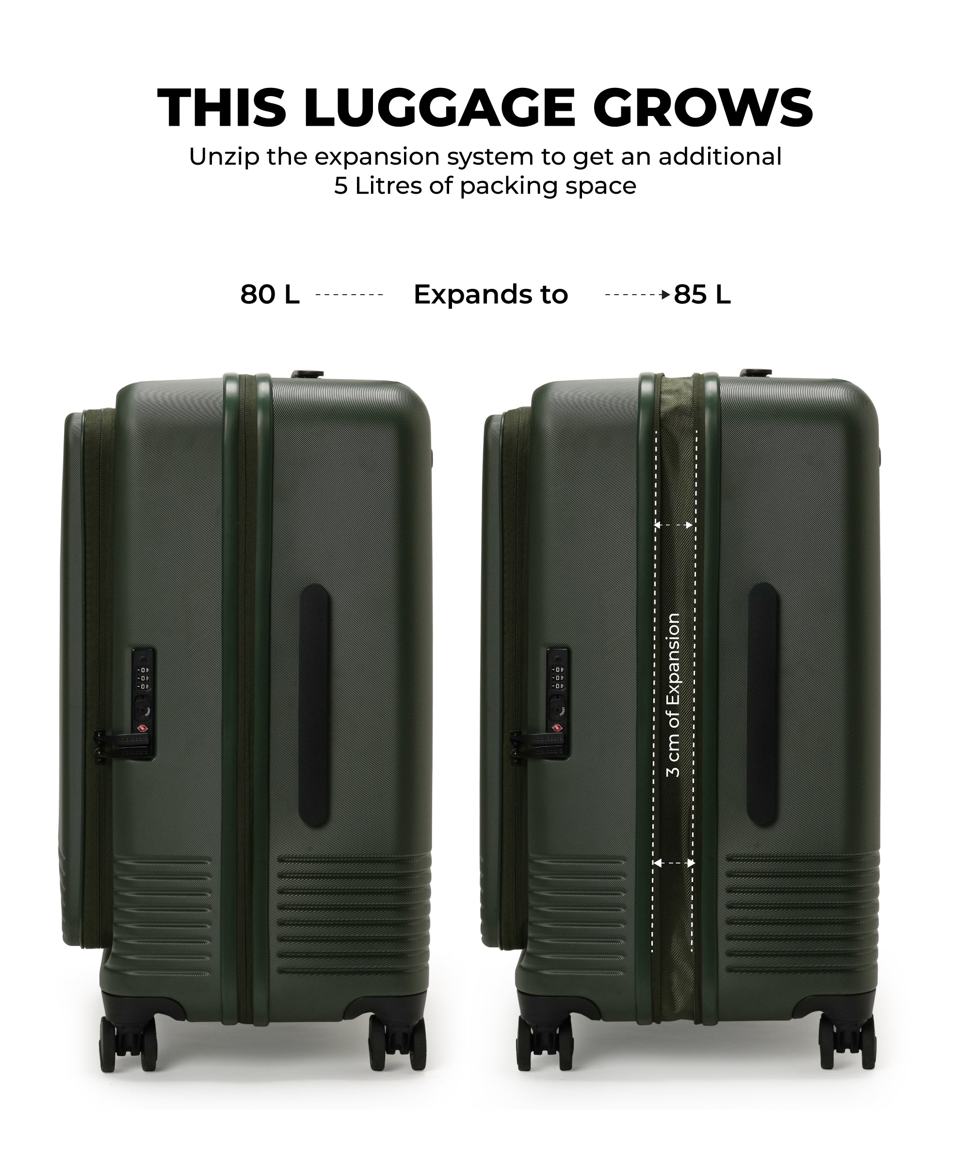 Color_Seaweed Green 2.0 | The Access Check-in Luggage