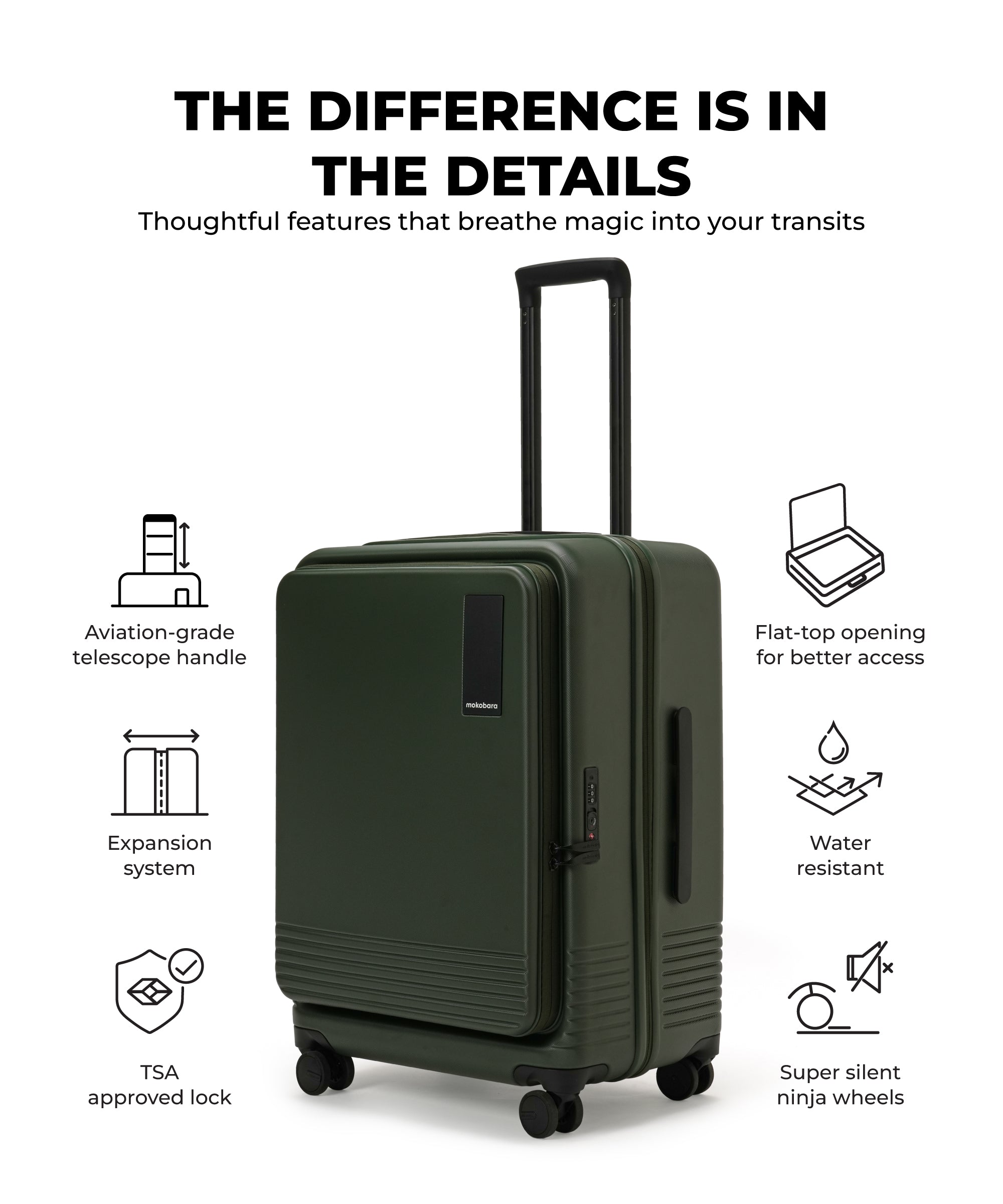 Color_Seaweed Green 2.0 | The Access Check-in Luggage