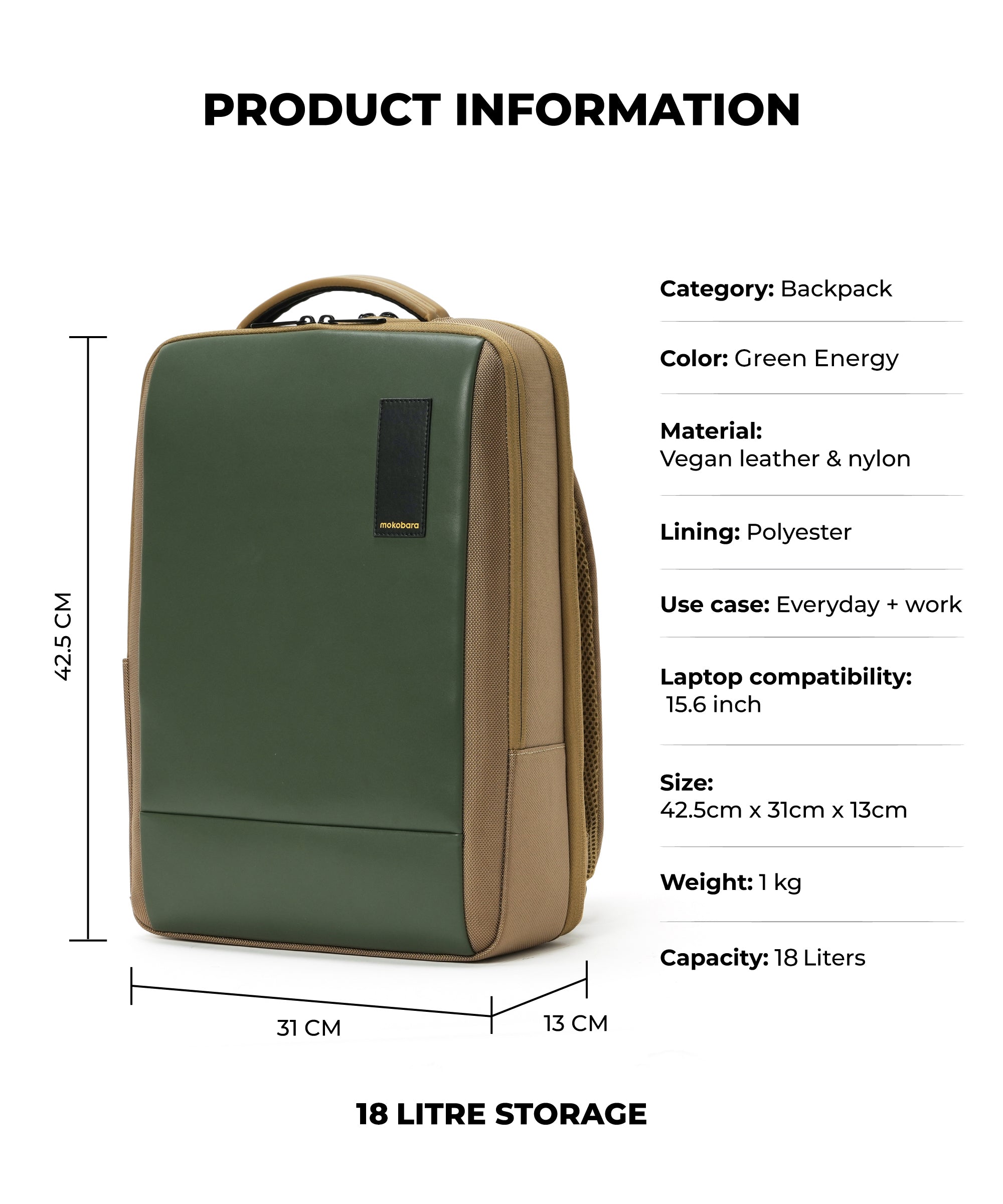 Color_Green Energy | The Element Backpack - 18L
