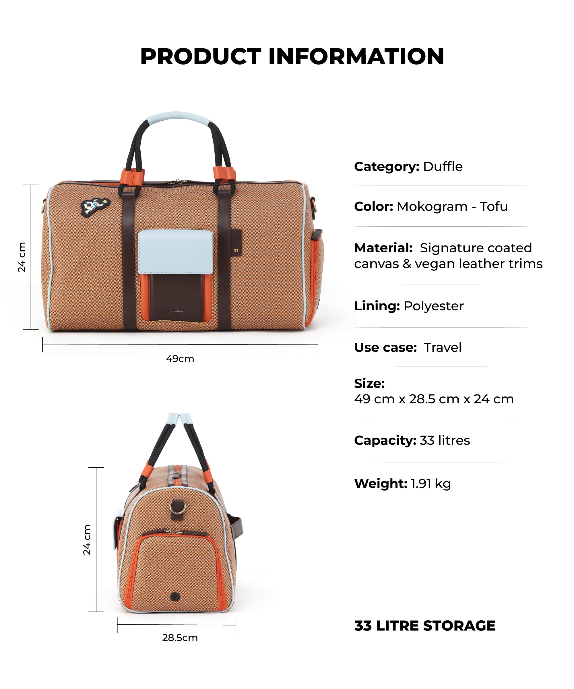 Color_Mokogram Tofu | The Heist Duffle