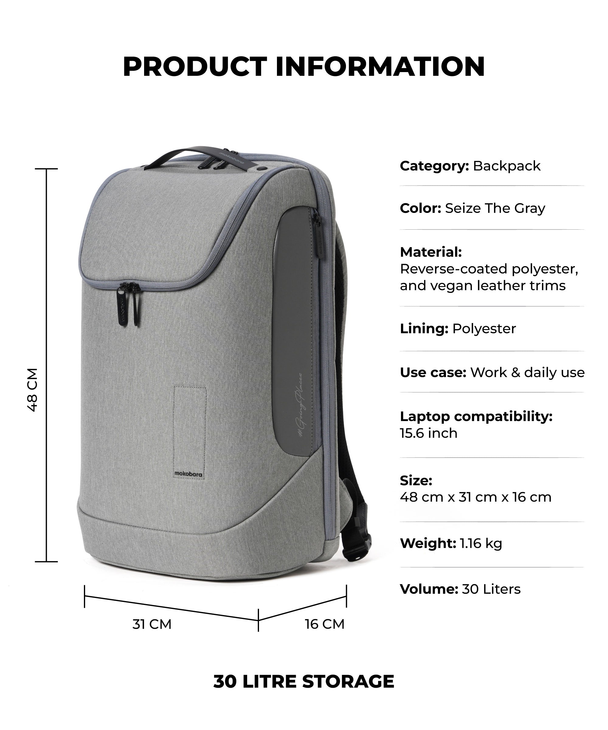 Color_Seize The Gray - 2.0 | The Transit Backpack - 30L