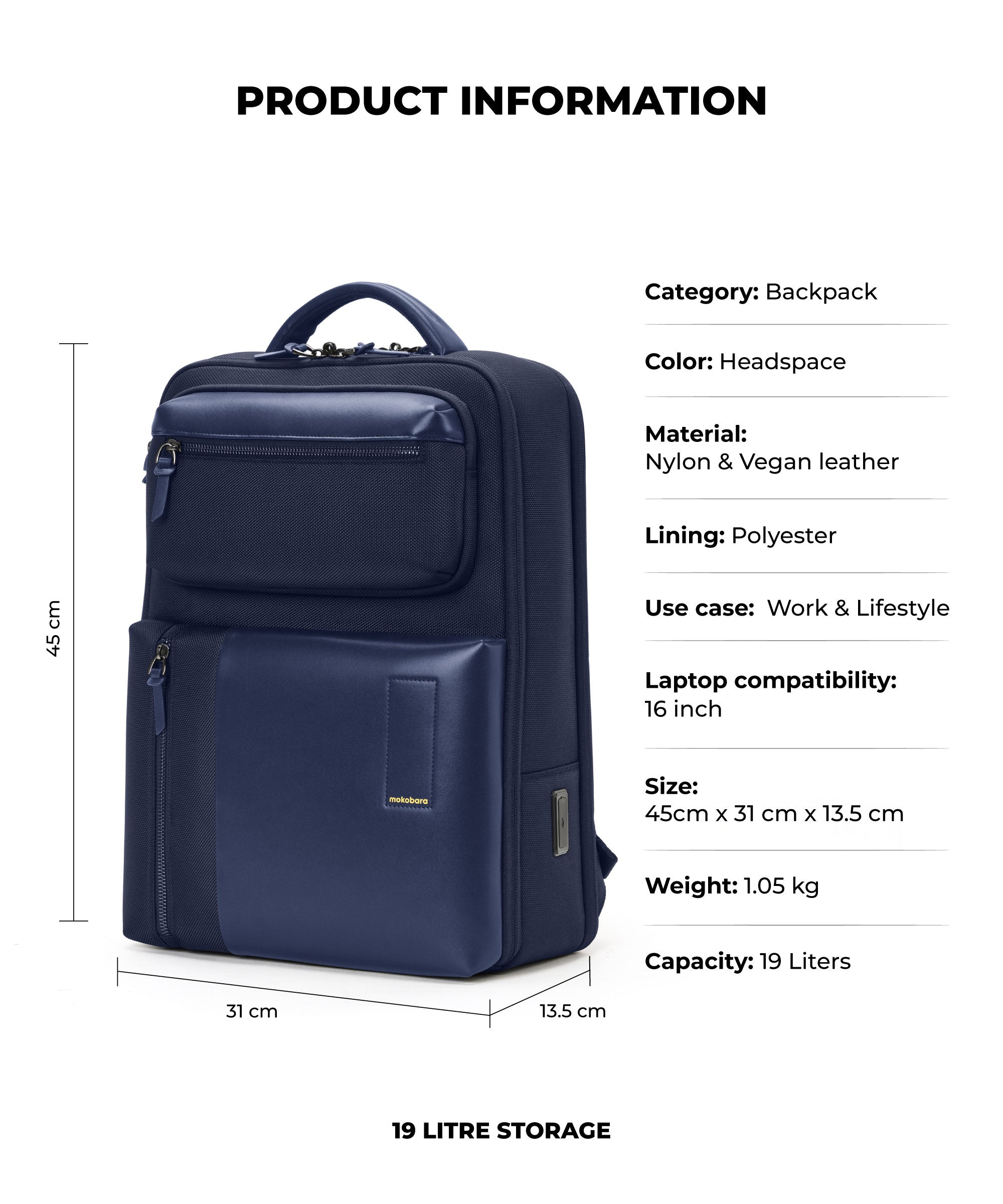 Color_Headspace 2.0 | The Work Backpack - 19L