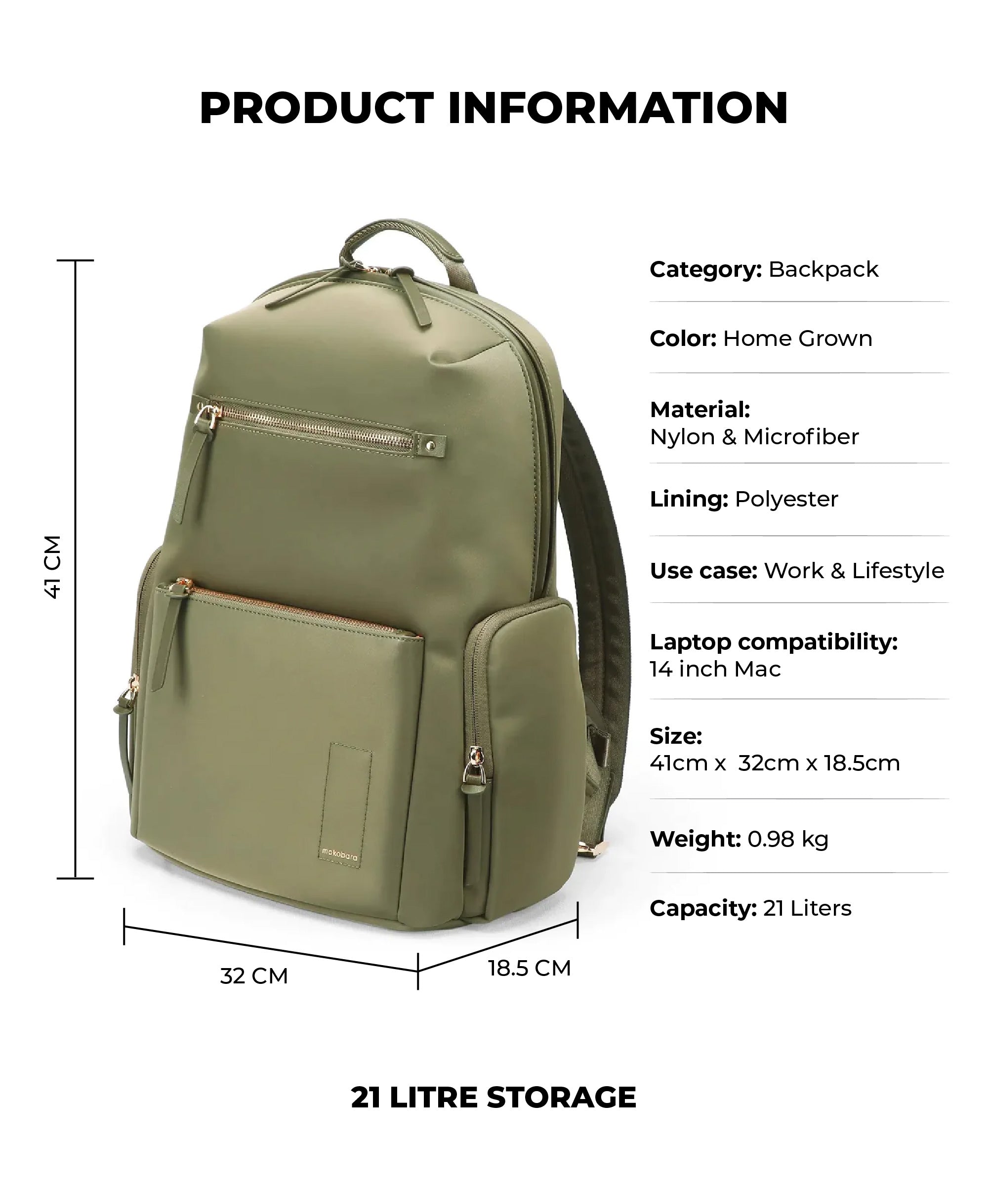 Color_Home Grown | The Bliss Backpack - 21L