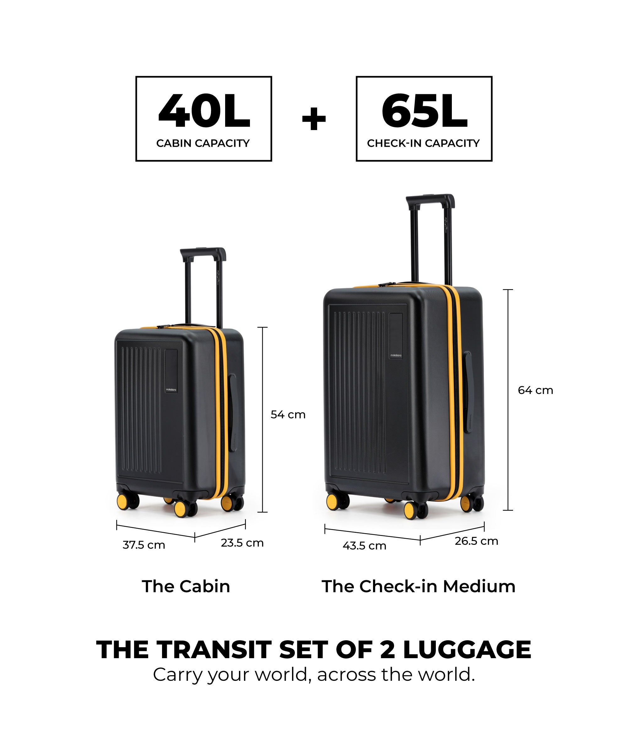 Color_Money Moves Sunray | The Transit Luggage - Set of 2