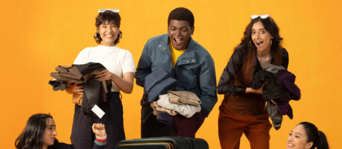 A traveler organizing luggage using Feng Shui principles for a stress-free packing experience.