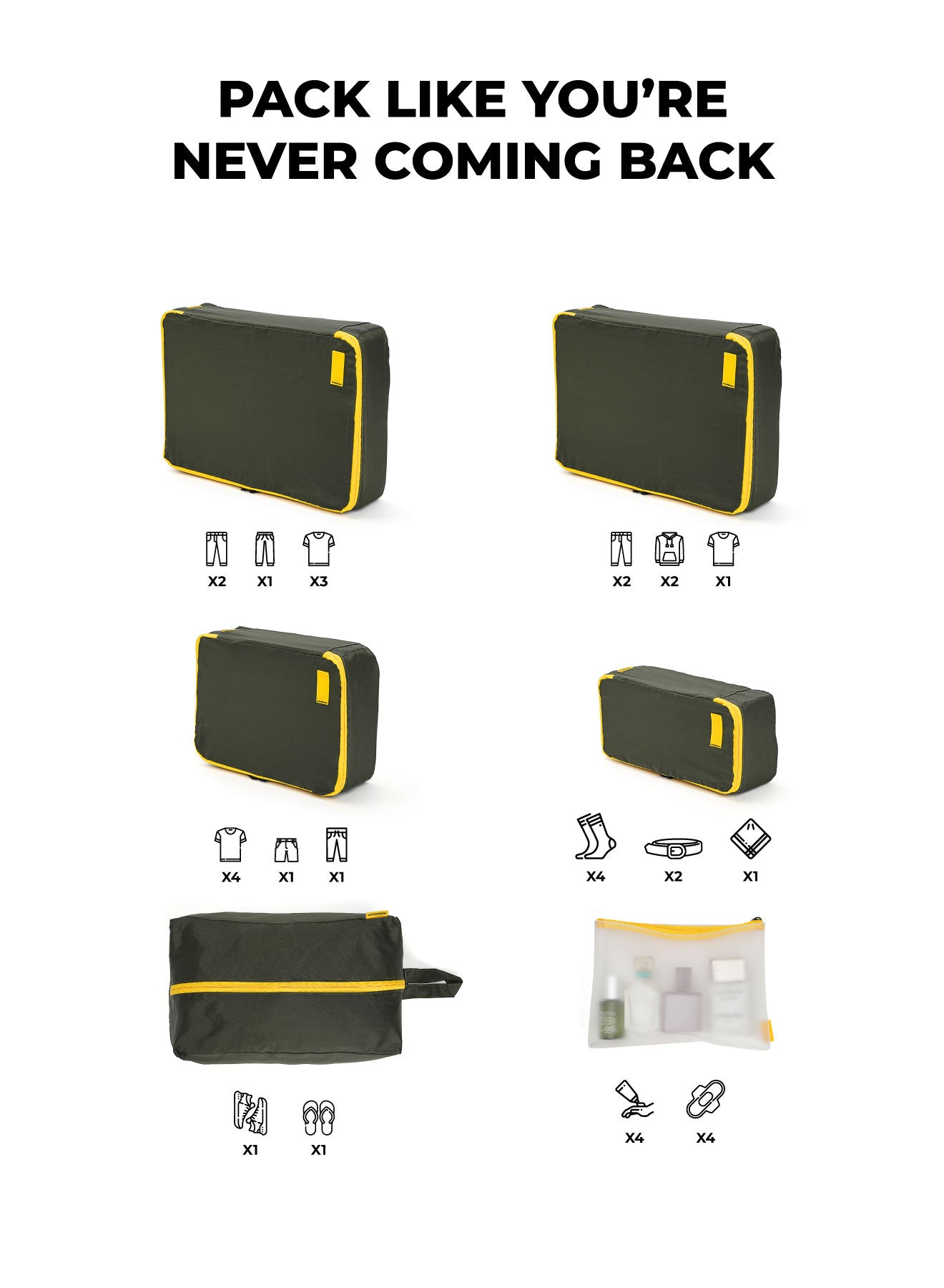 Color_Homegrown Sunray | The Packing Cubes (Set of 6)