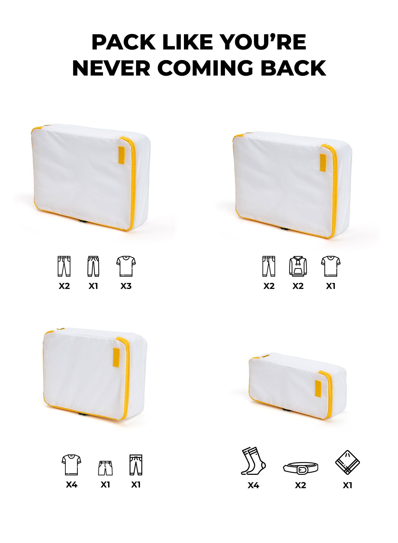 Color_Still Loading Sunray | The Packing Cubes (Set of 4)