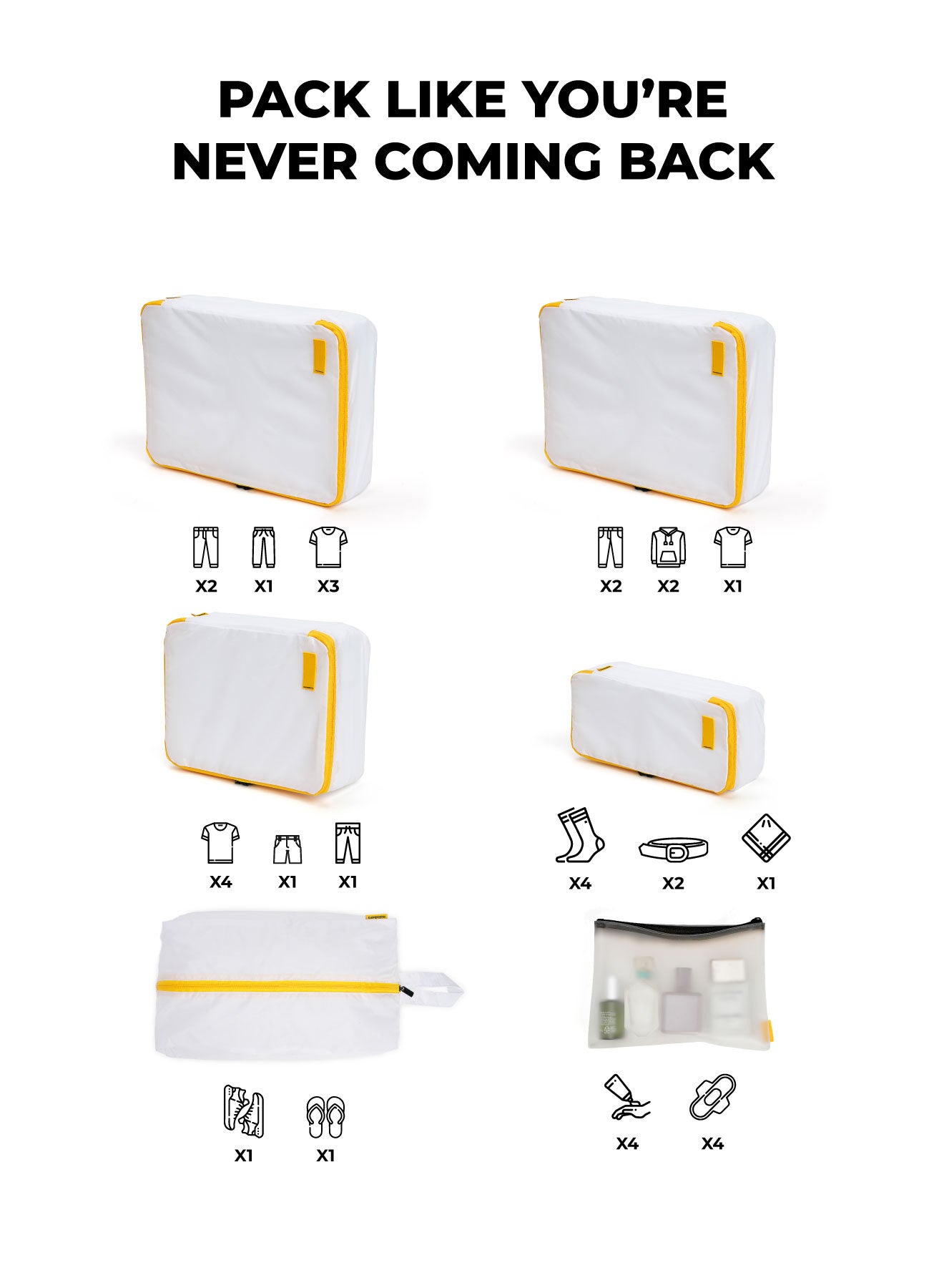 Color_Still Loading Sunray | The Packing Cubes (Set of 6)