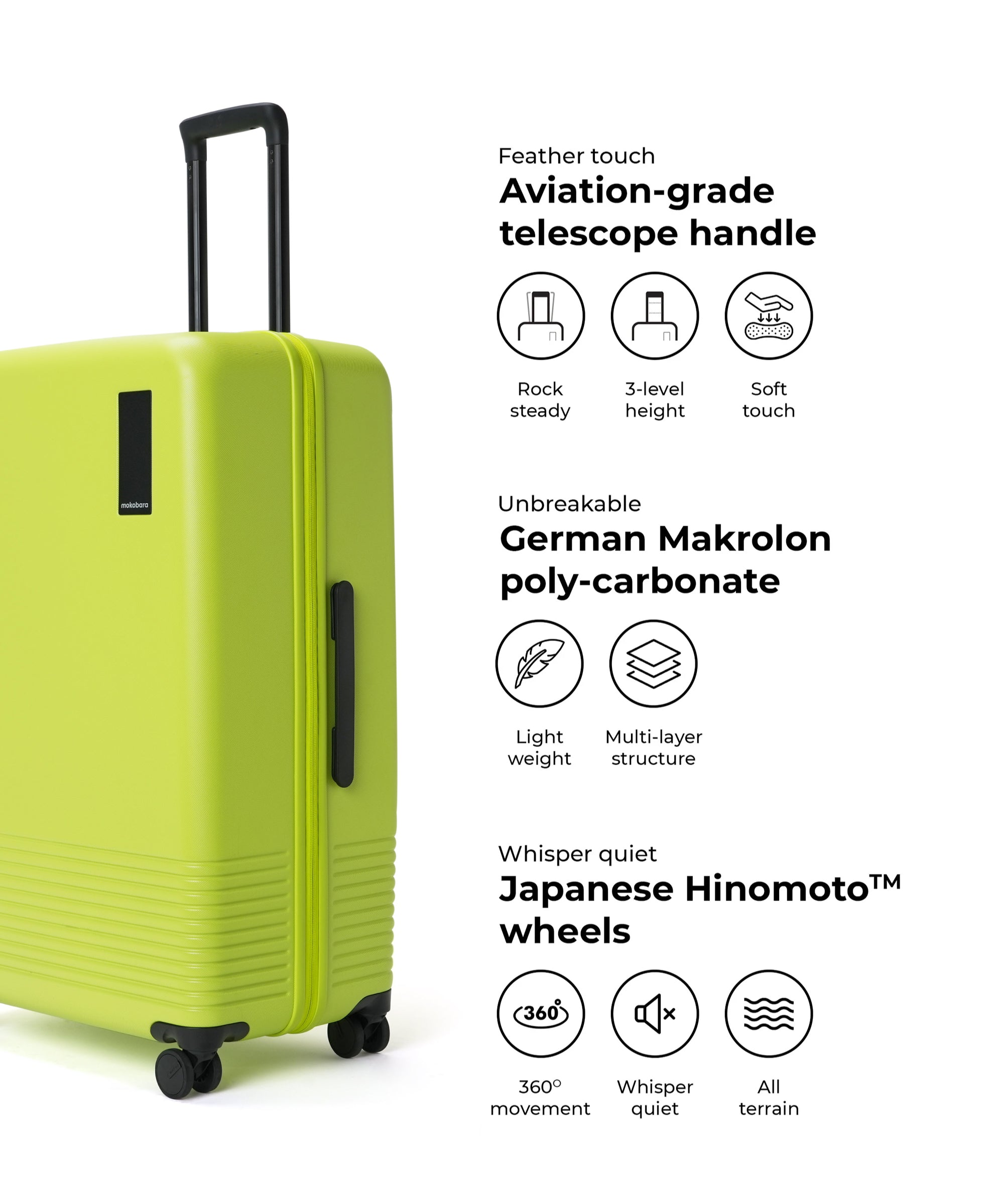 Color_Happy Green | Set of 3 Luggage