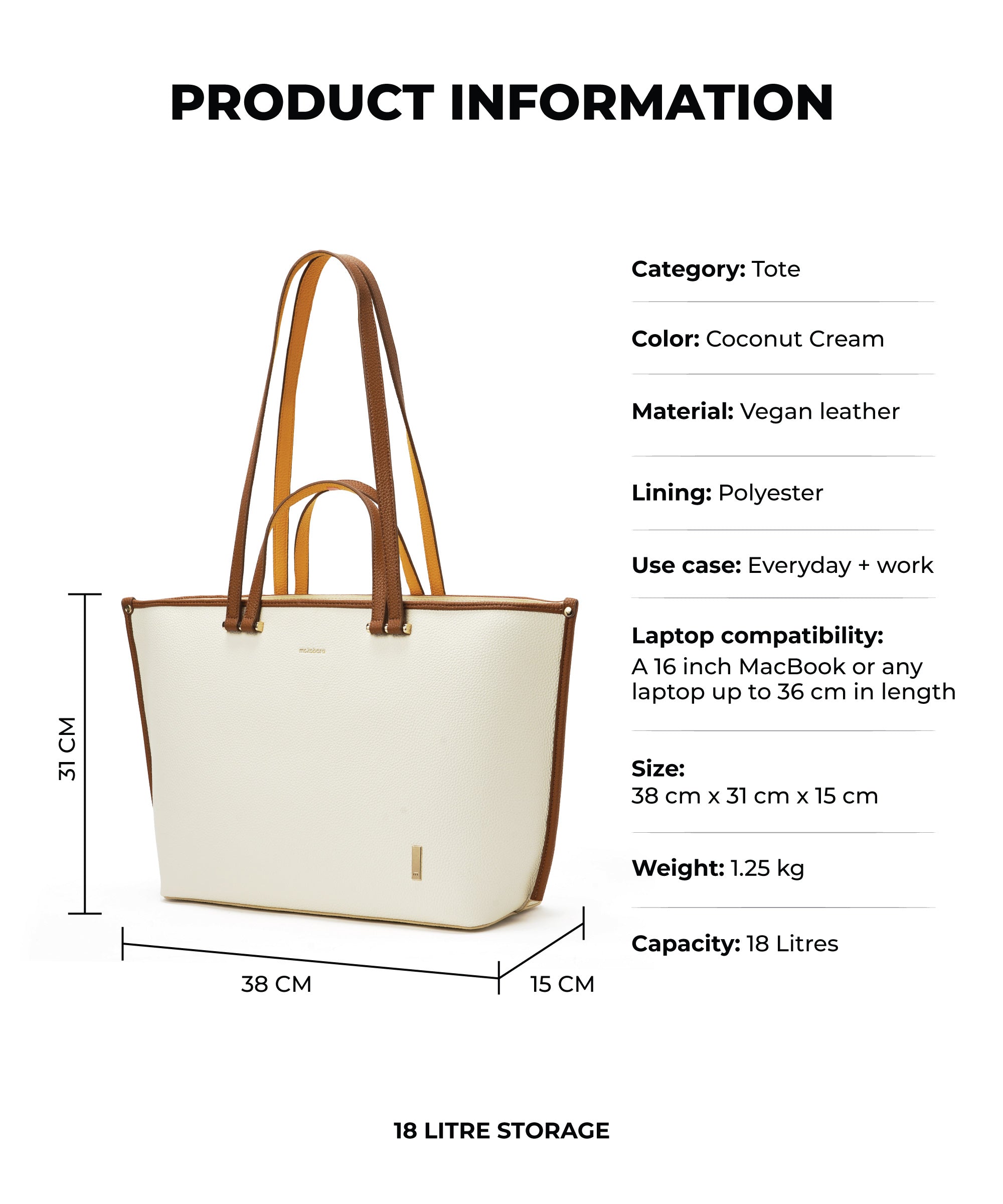 Color_Coconut Cream | The Belle Tote