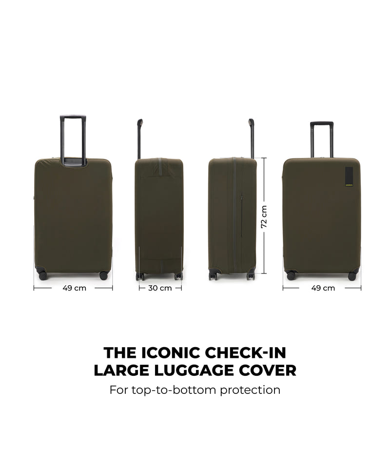 Size_Check-in Large- Seaweed Green | The Iconic Luggage Cover