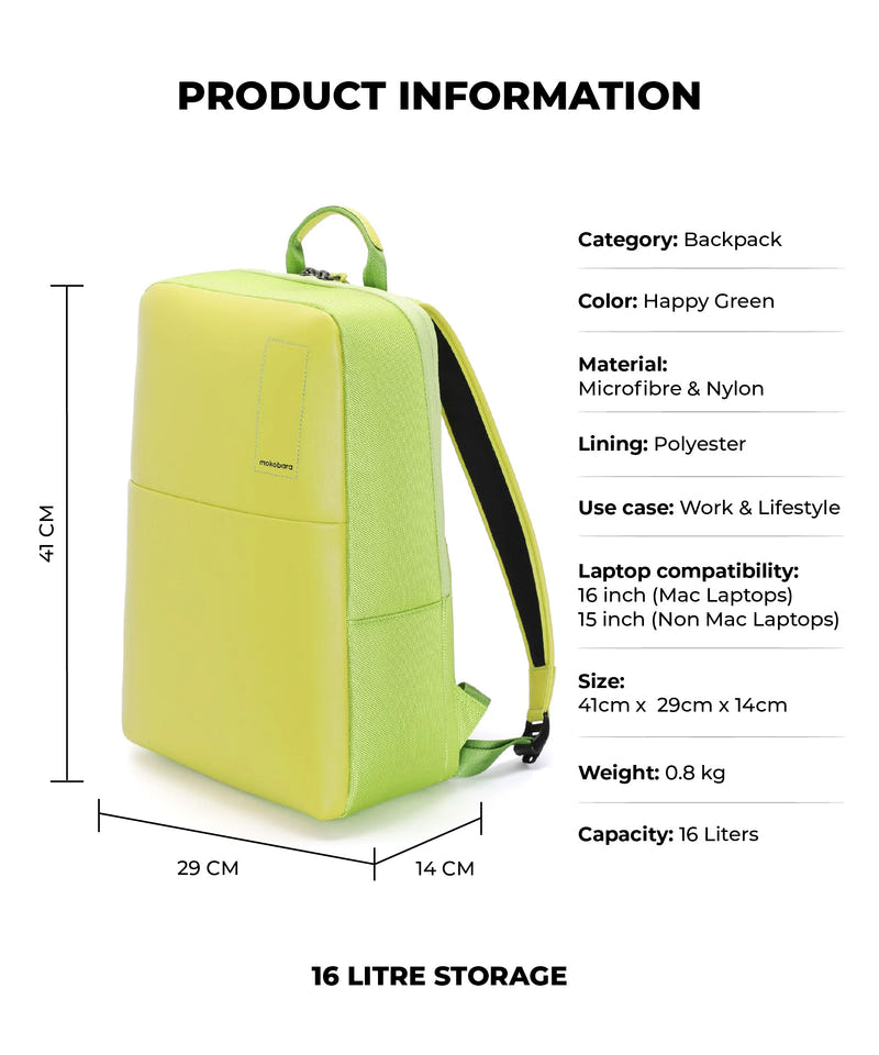 Color_Happy Green | The Backpack - 16L