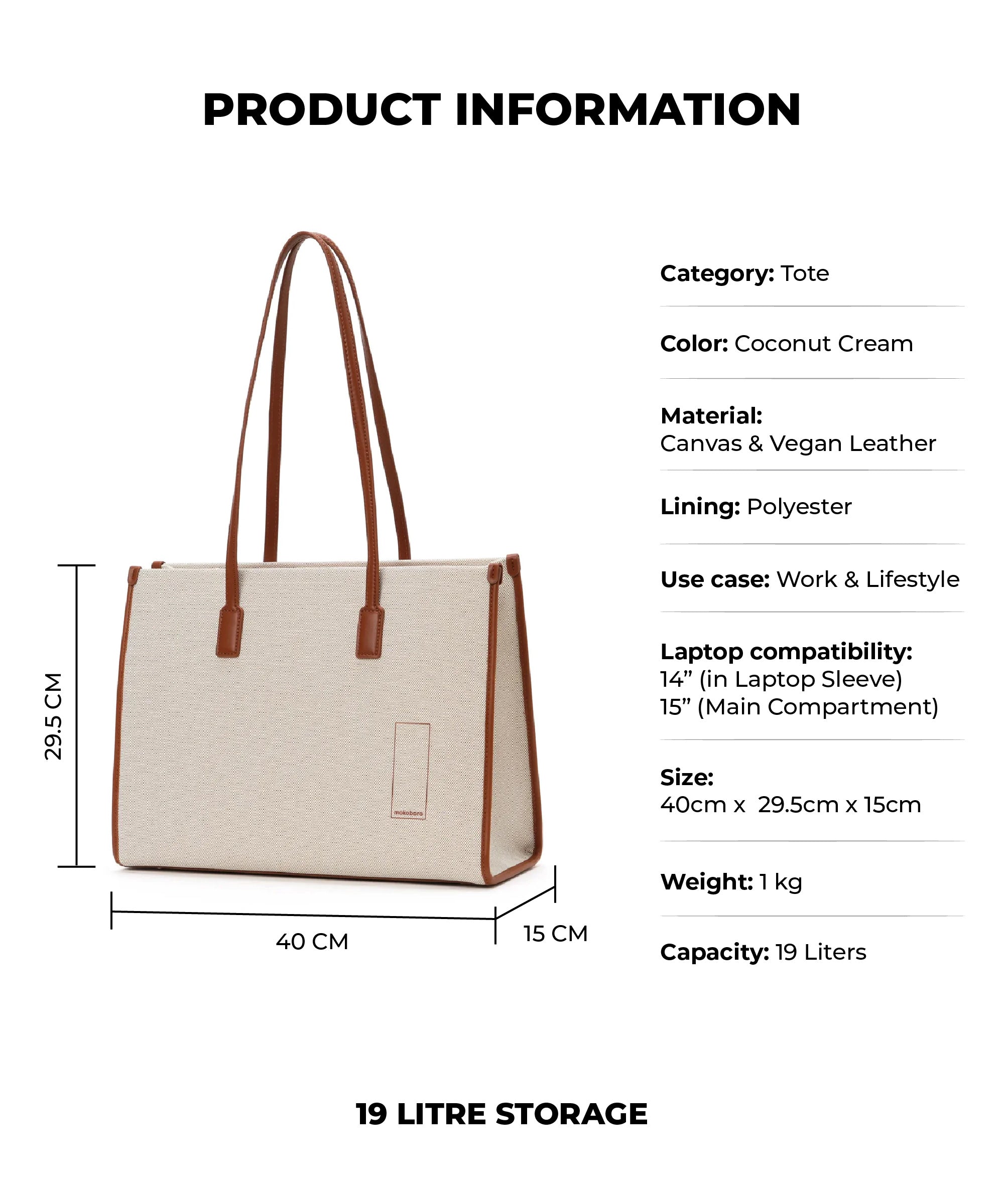 Color_Coconut Cream | The Skye Tote 