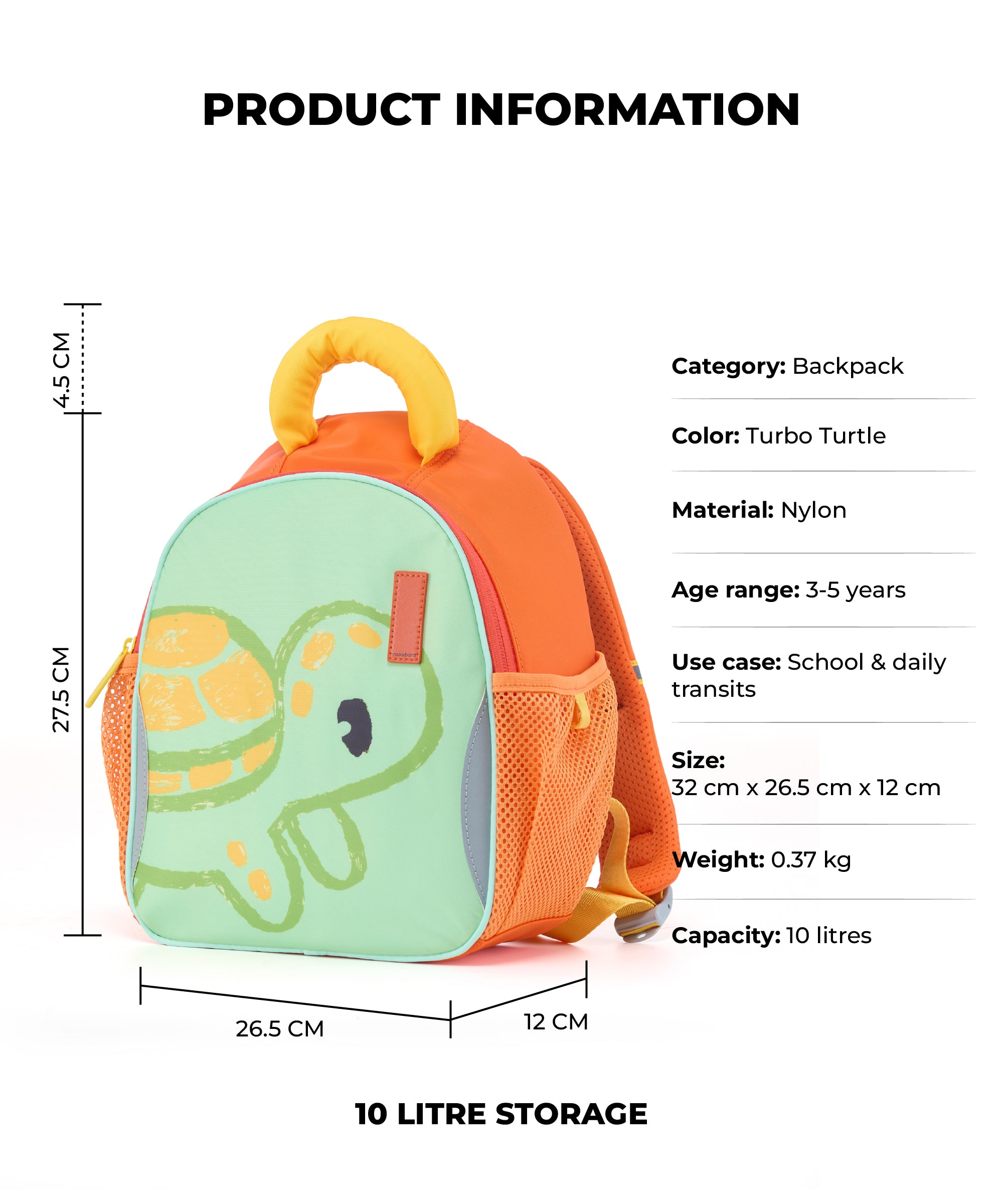 Color_Turbo Turtle | The Dim Sum Backpack - 10L