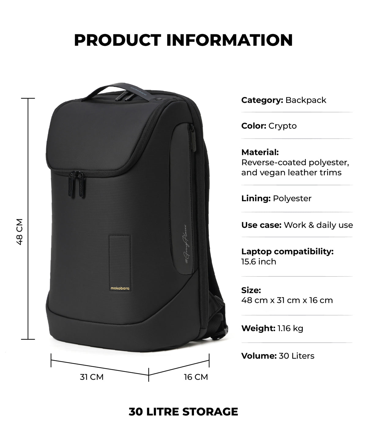 Buy Transit Backpack 30L | Smart Organised Travel Backpack | Mokobara