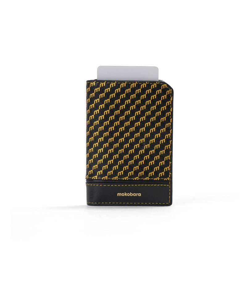 Stash Card Case in black 24k Mokogram
