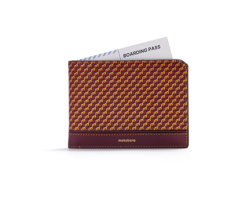 Stash Travel Wallet in maroon 24k Mokogram