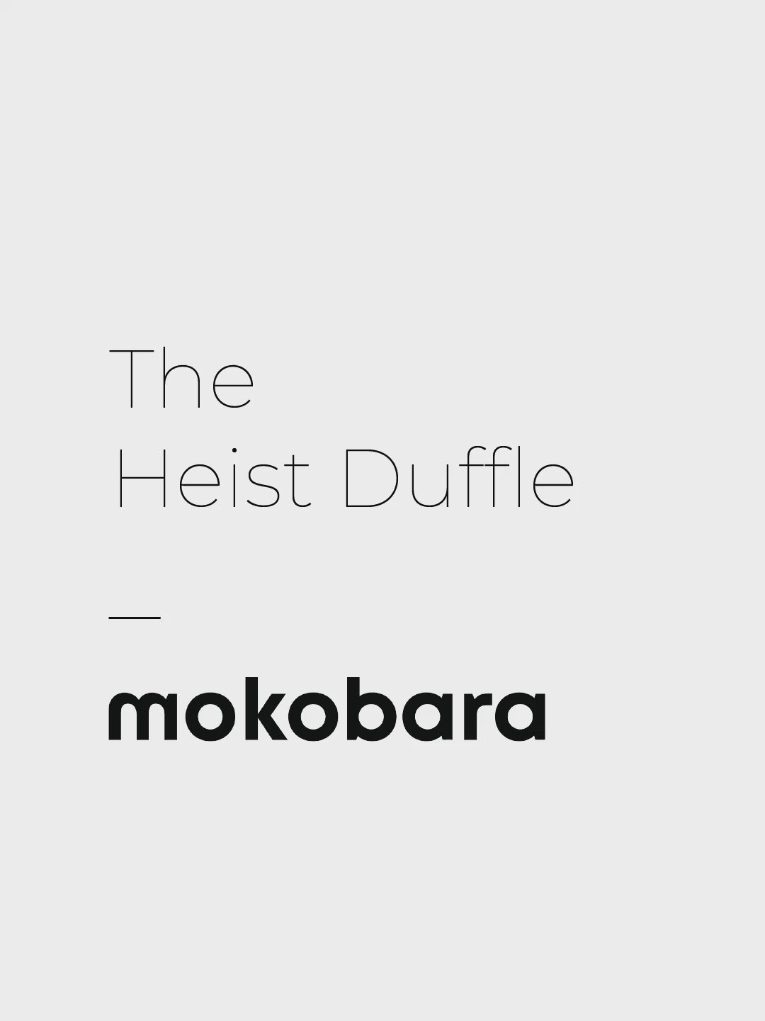 Color_Black sesame | The Heist Duffle