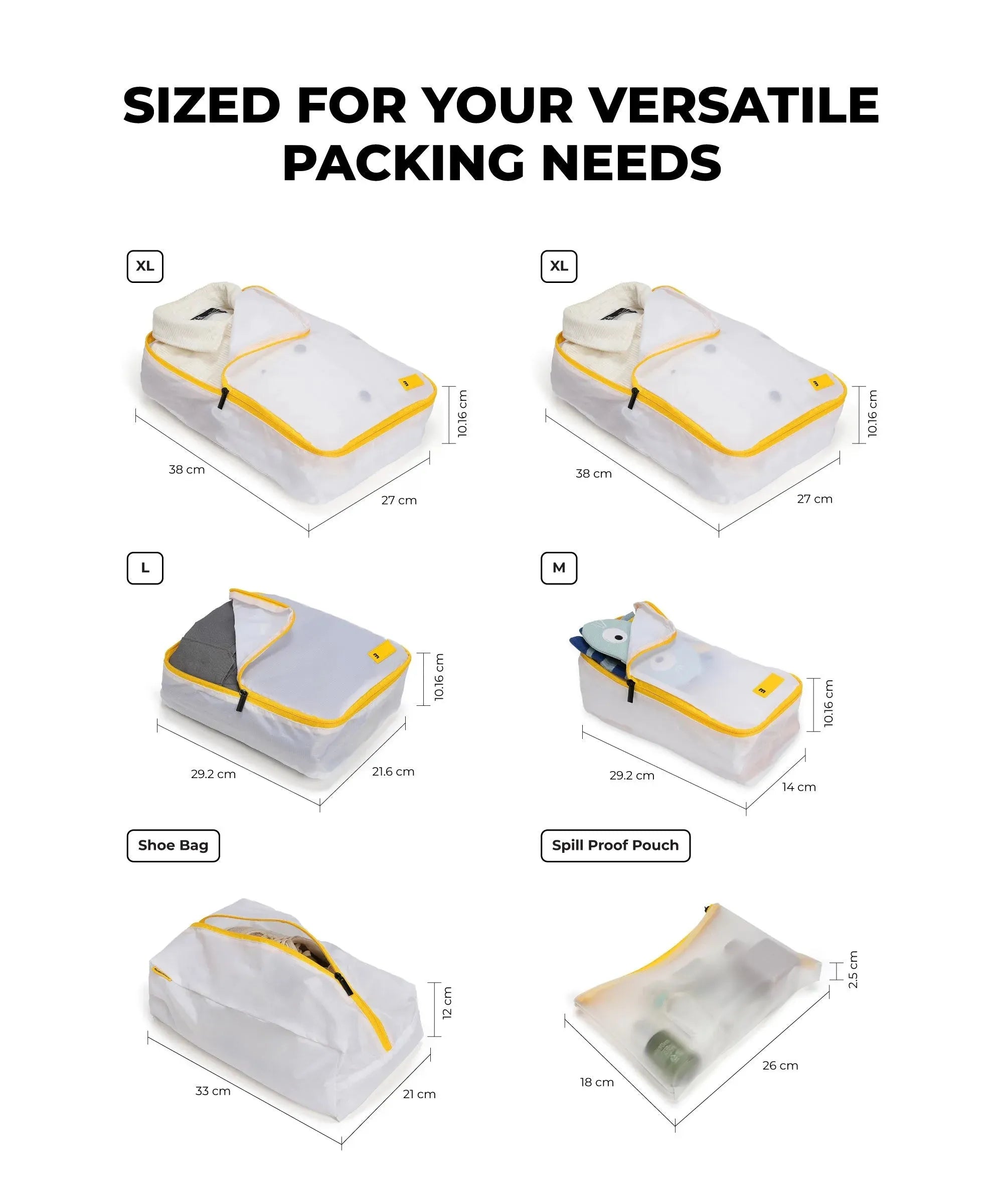 Packing cube sizes sales