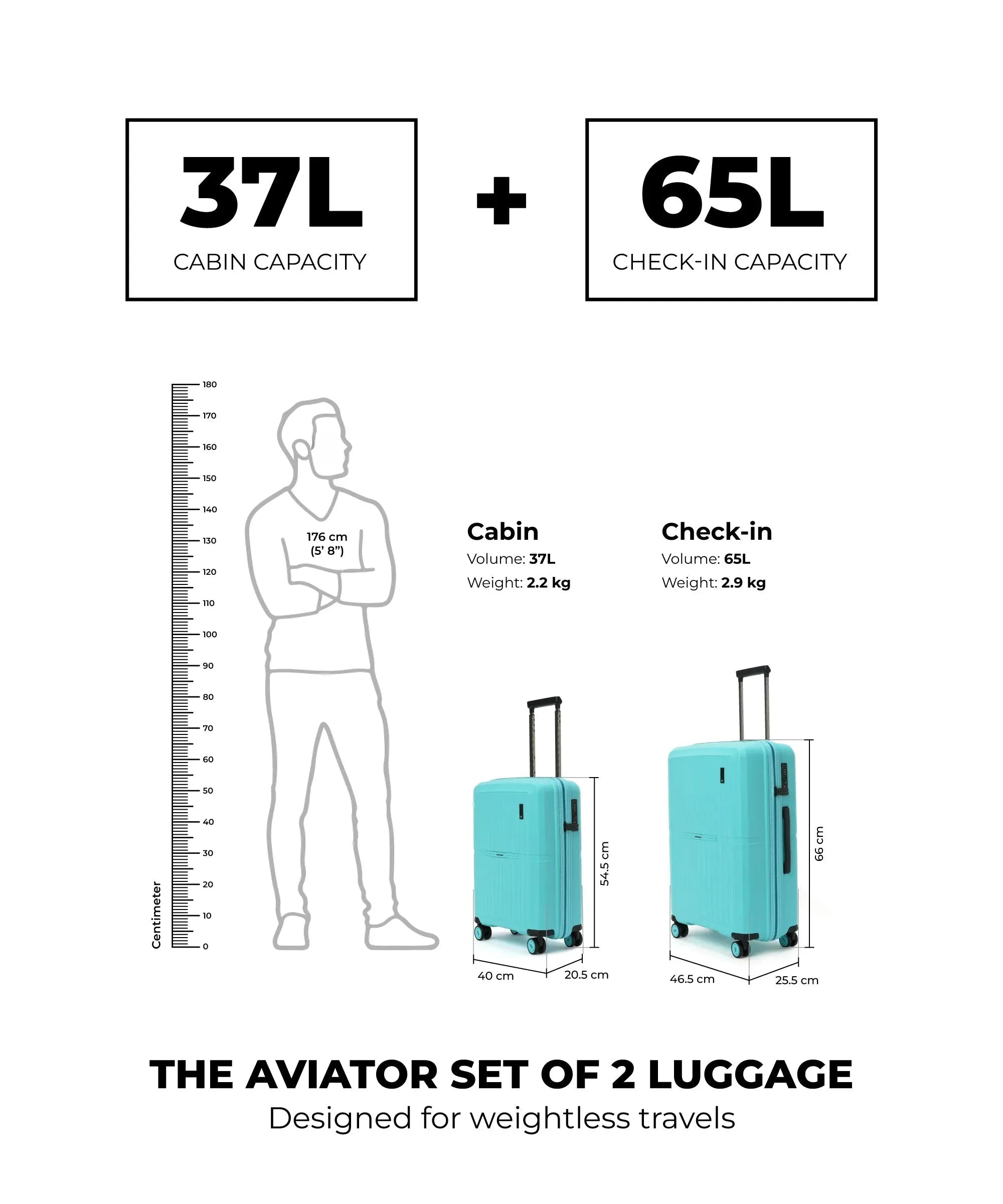 Color_Out of the Blue | The Aviator Set of 2 Luggage