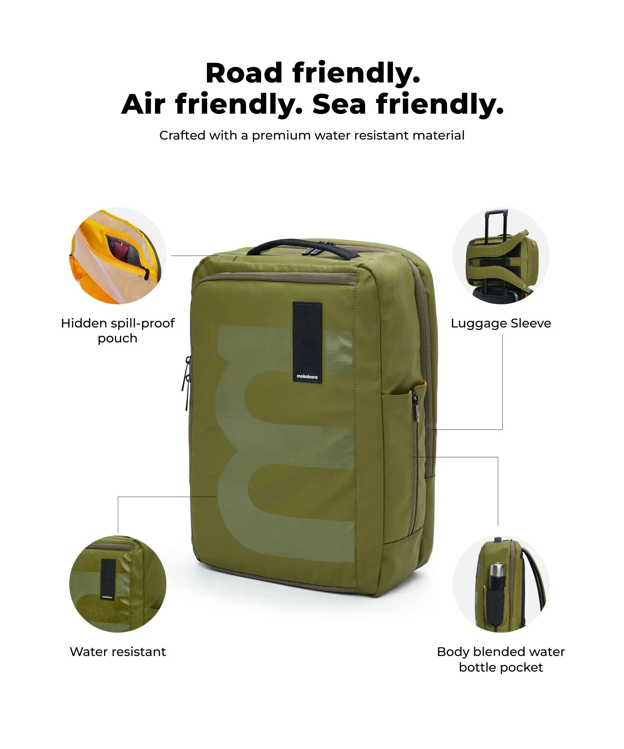 Color_Seaweed Green | The Em Travel Backpack - 32L
