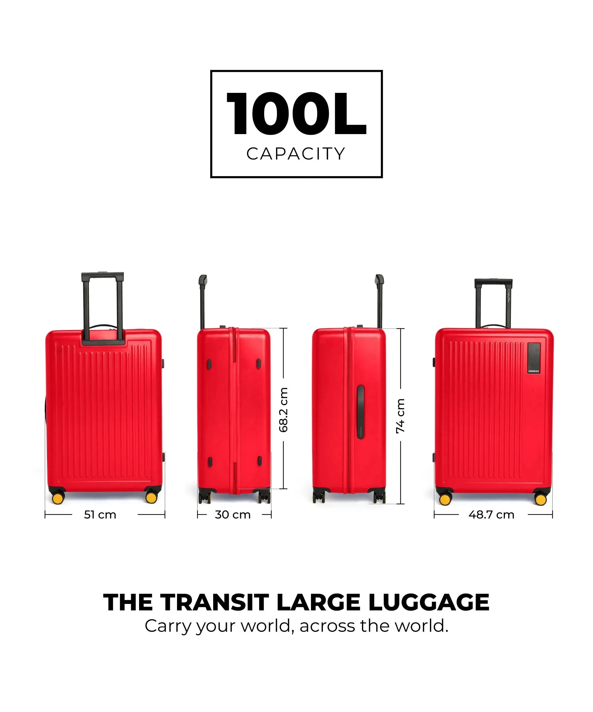 Color_Maximalist Red (Gloss Edition) | The Transit Luggage - Check-in Large