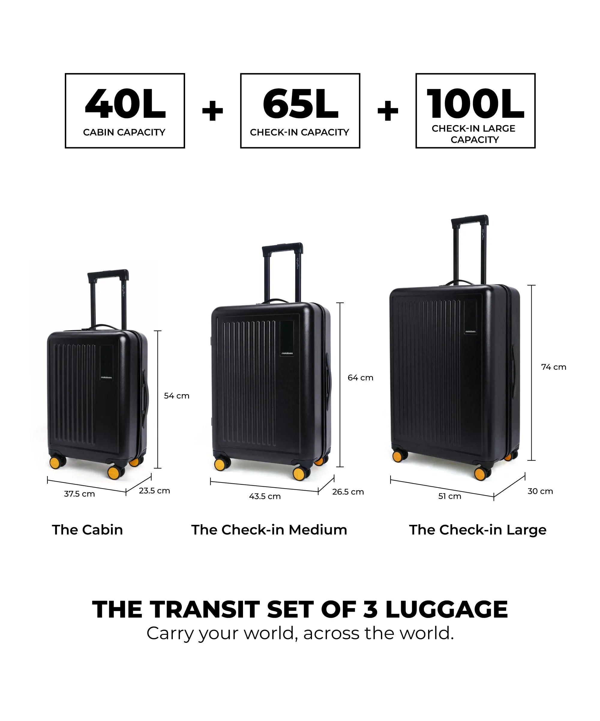 Color_Crypto | The Transit Luggage - Set of 3